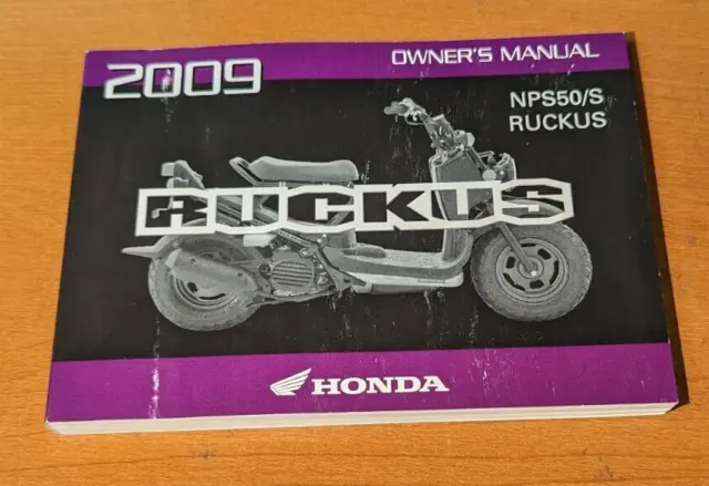 2009  Honda NPS50/S Ruckus OEM Owners Operator Manual # 00X31-GGA-6100