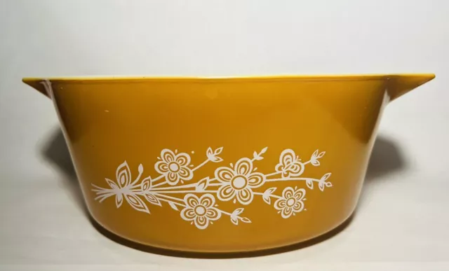 Pyrex Butterfly Gold 2 Cinderella Mixing Bowl #475B 2.5qt Vintage SHINY!