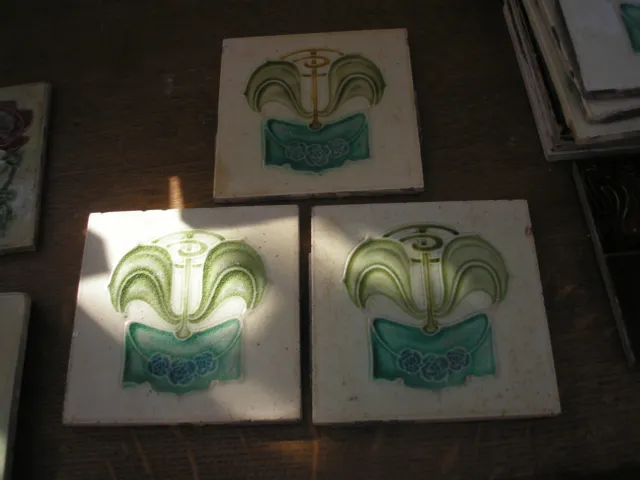 3 art nouveau tiles