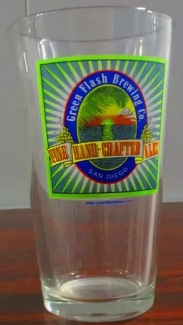 Green Flash Brewing Co. Beer Glass, San Diego, Fine Hand Crafted Ales