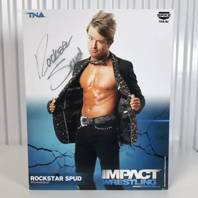 Rockstar Spud Hand Signed Official Impact Wrestling Promo Photo 8” x 10” /  WWE