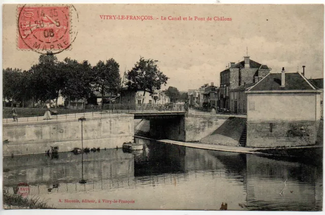 VITRY LE FRANCOIS - Marne - CPA 51 - le pont de Chalons sur le canal
