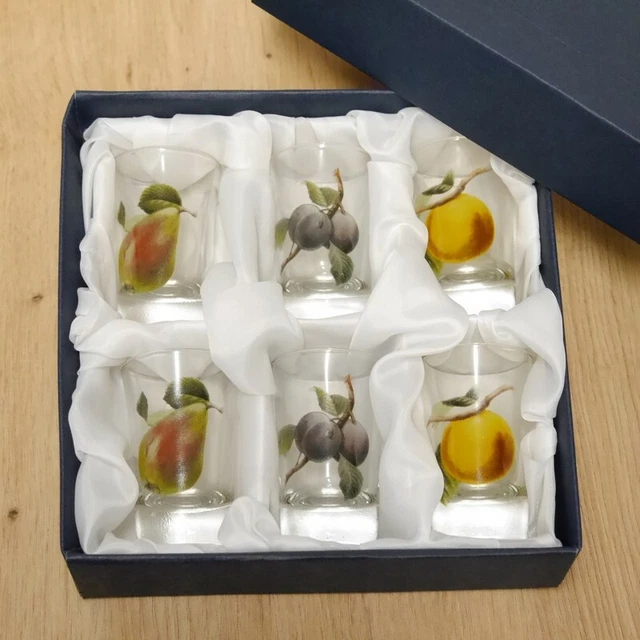 6 Piezas Aguardiente Vasos Juego Con Colores Mischobst Motivos - Alto - 2CL
