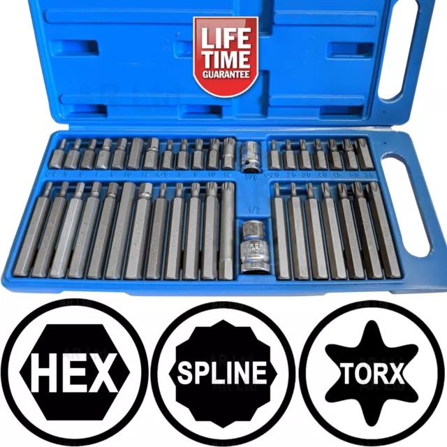 Hex Spline Torx Star Bit Set. 1/2" & 3/8" dr TORX HEX SPLINE Sockets. Allen Key