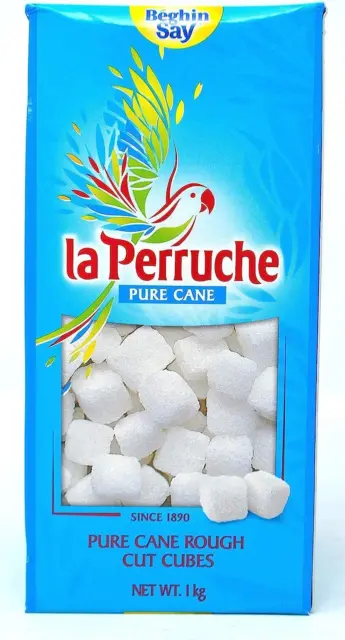 La Perruche White Pure Cane Rough Cut Sugar Cubes 1kg Box