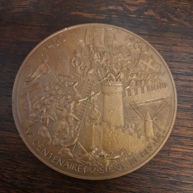 1980 - Médaille en Bronze - Bronze medal - Centenaire siège de Rhodes- Aubusson 2