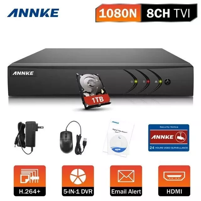 1 TB HDD Annke DN81R 1080p Lite digitaler Videorecorder für Heimüberwachung