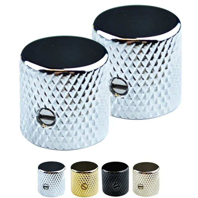 2 X METAL Telecaster Style Volume Tone Control Knob for Solid Shaft