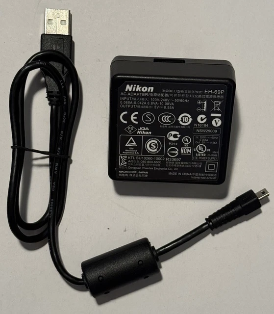 HQRP AC Power Adapter Charger For Nikon Coolpix L100 L110 L120 L310 L810 L820 S30 Digital Cameras - EH-67 Replacement