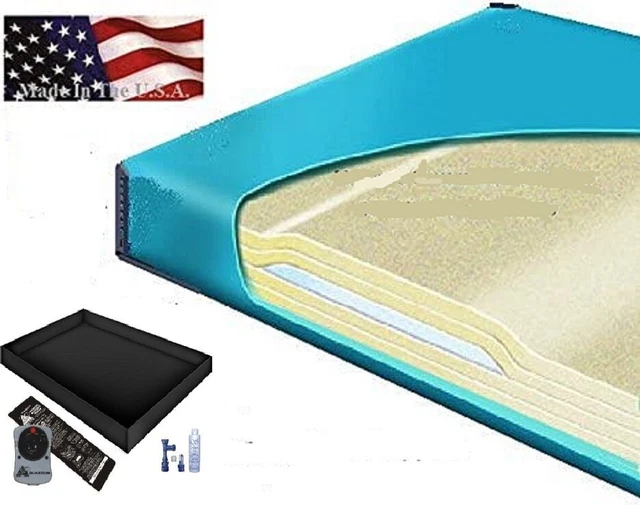 90% Lumbar Support Waveless Waterbed Mattress / Liner / Heater / Fill Drain Kit