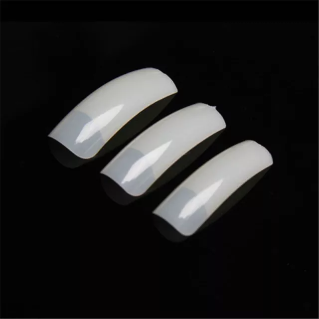 100 Tip Tips Unghie Finte Quadra Quadrate Bianche Nail Art Ricostruzione Gel Uv