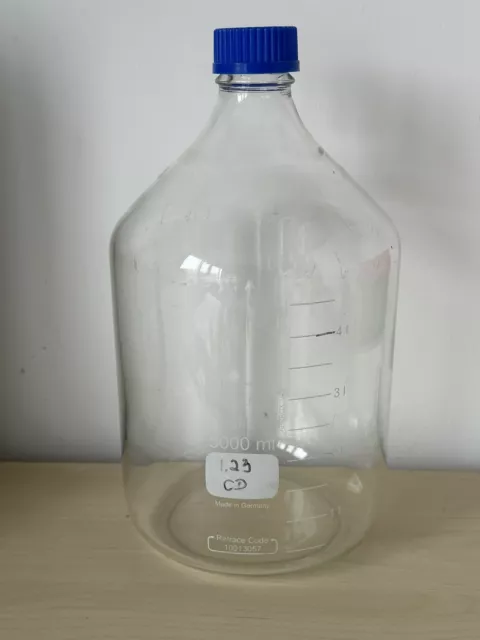 Schott DURAN Laborflasche, Klarglas, 5 Liter (5000ml), mit Schraubkappe GL45