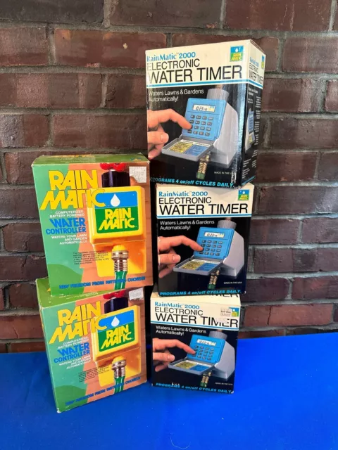 Lot of 5 Vintage RainMatic 2000 Electronic Water Timer / Controllers