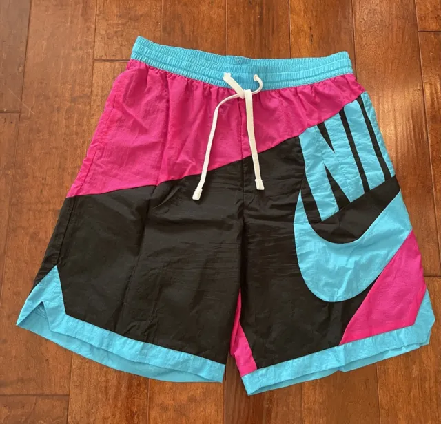 NWT Nike Dri Fit Throwback Futura Basketball Shorts Men XL Black Pink Teal
