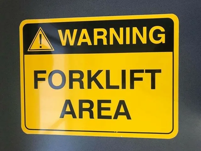 Warning Forklift Area Sign (400x300) New  - Australian Made