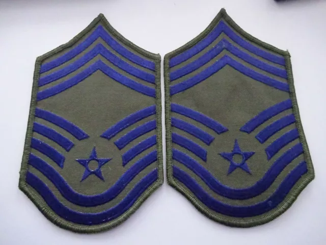 US Rangabzeichen Air Force Chief master Sergeant 1.Paar Stoff oliv