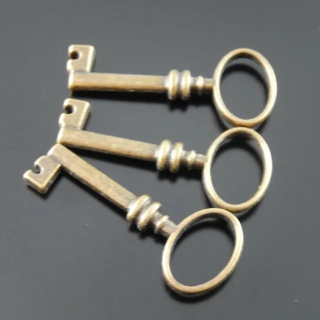10pcs Vintage Bronze Alloy Retro Style Keys Pendant Charms Jewelry DIY Findings