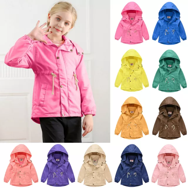 Kids Boys Girls Winter Coat With Pocket Hooded Jacket Toddler Zipper Windproof