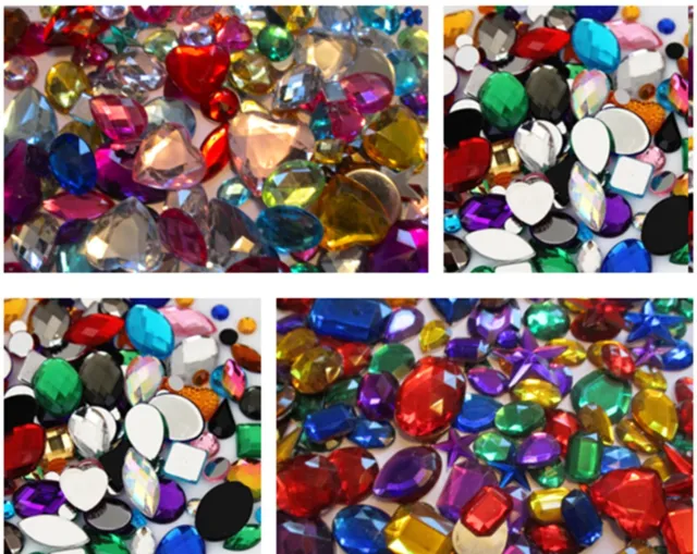 Acrylic Jewels Gemstones Mixed Shapes Cabochons Large Size Treasure 8mm-70mm XL