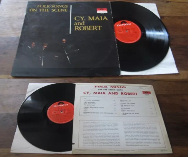 CY MAIA & ROBERT - Folk Songs Rare French Press LP Danish Psych Folk 66' BIEM