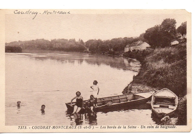 CPA de Le Coudray-Montceaux (91 Essonne), Bords de Seine, animée, années 1930