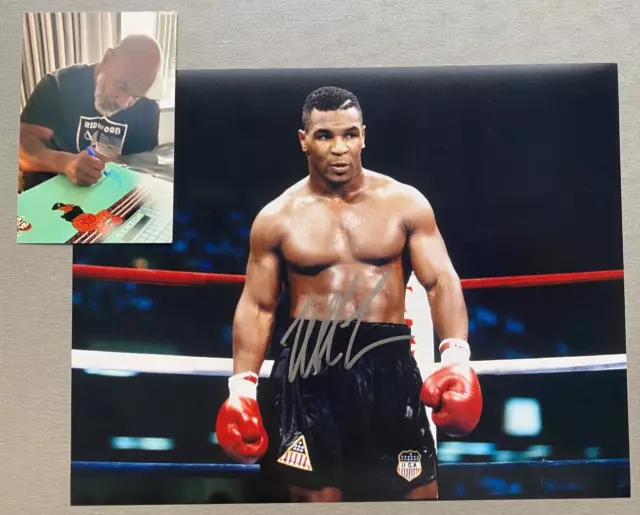 MIKE TYSON Schwergewichts-Champ Boxen signed Foto 28x36 Autogramm COA Beckett