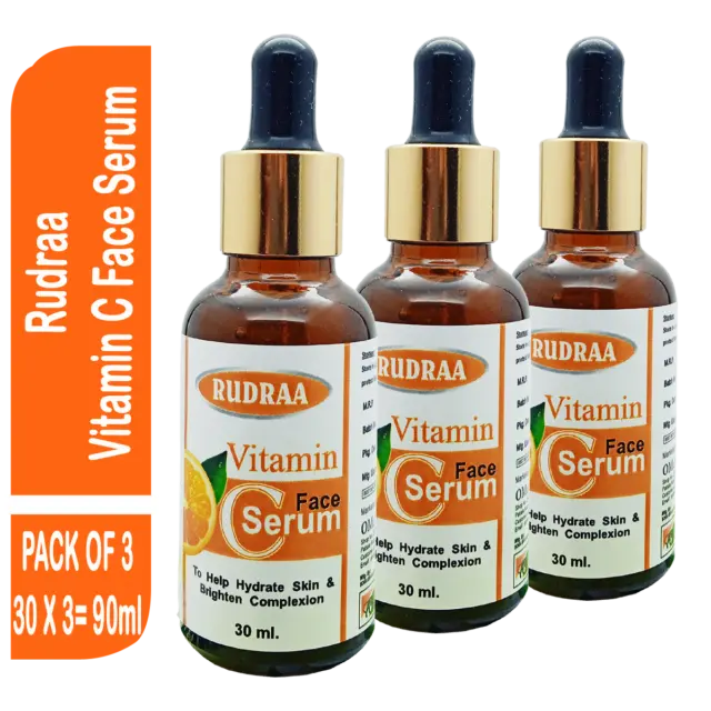 Vitamine C Sérum pour Visage avec E 90 ML (3 Paquet) Anti-âge Peau Hydratation