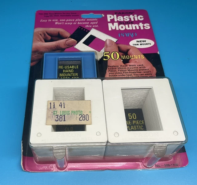 PAKON 35mm Plastic Slide Mounts & Special Slide Mounting - Box of 50 - New