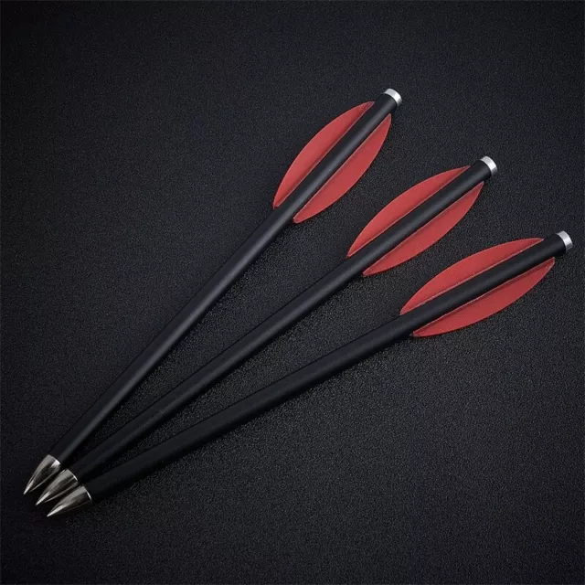 Archery 6.5" Arrow Carbon Bolts with 2 vane OD 6mm Fixed Tips For Pistol Hunting