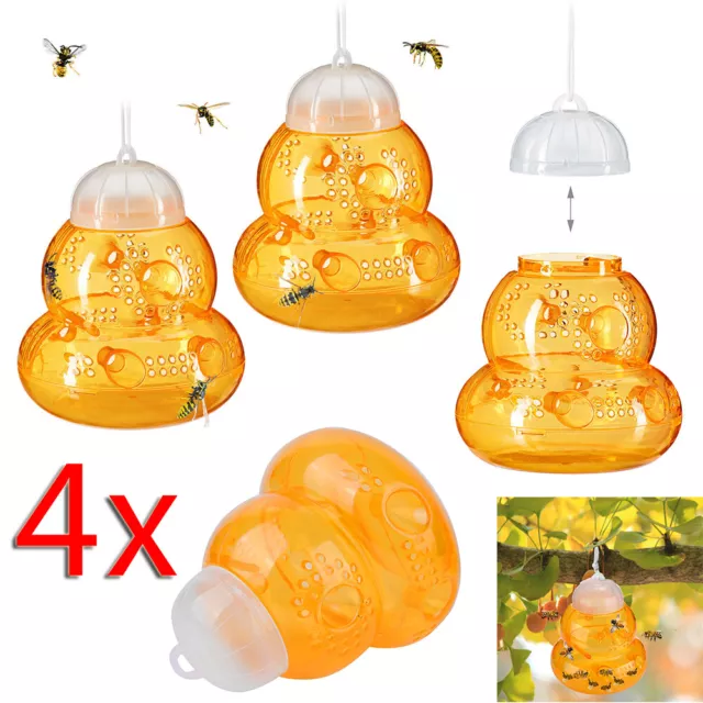 4Pcs Apiculteurs Abeille Reine Piège à Guêpe Attrape Hornet Apiculture Bouteille 3