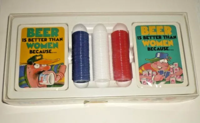 Beer Is Better Than Women Because... Novelty Poker Playing Cards & Chips - New