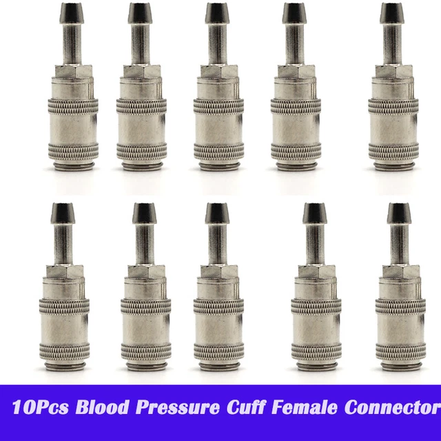 10Pcs Blood Pressure Cuff Connectors Metal Air Hose NIBP Cuff Connectors Nellcor