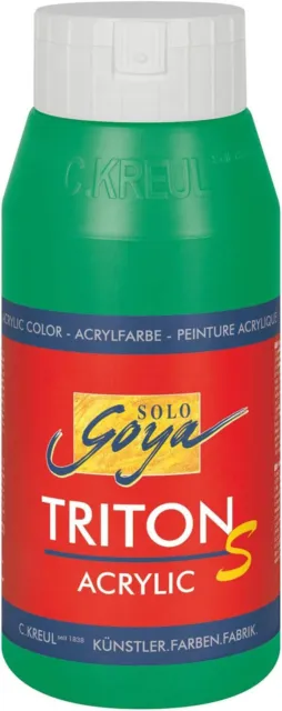KREUL 17309 - Solo Goya Triton S Acrylfarbe permanentgrün, 750 ml Flasche,