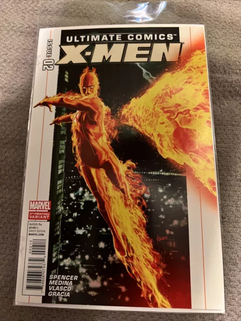 Ultimate Comics X-men #2 (Marvel 2011) VF/NM Human Torch (2nd Print Variant)