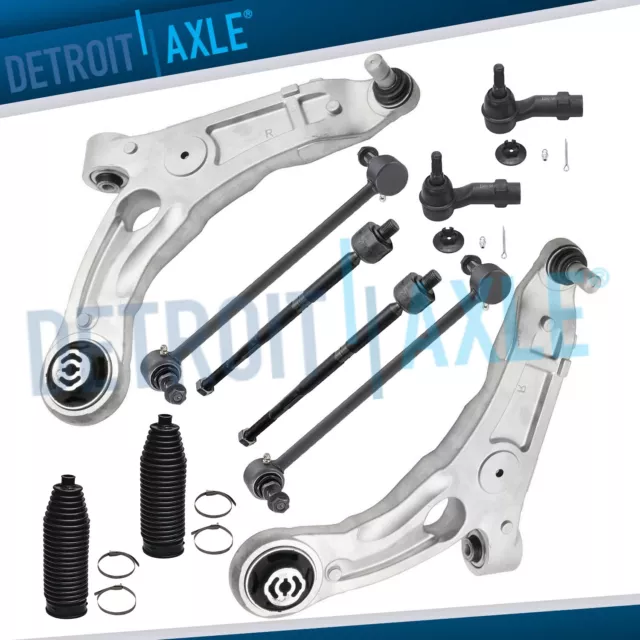 10pc Front Lower Control Arms w/Ball Joints Sway Bars Tie Rods for Chrysler 200