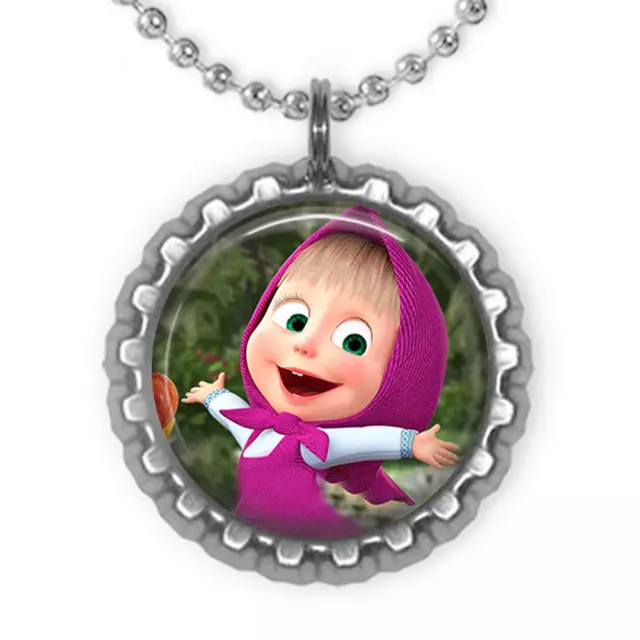 1 MASHA and The BEAR Silver Bottle Cap Necklace!