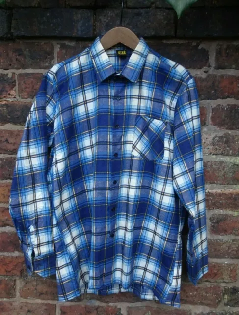 Vintage 1970s *CB London* Brushed Cotton Plaid Tartan Shirt LARGE