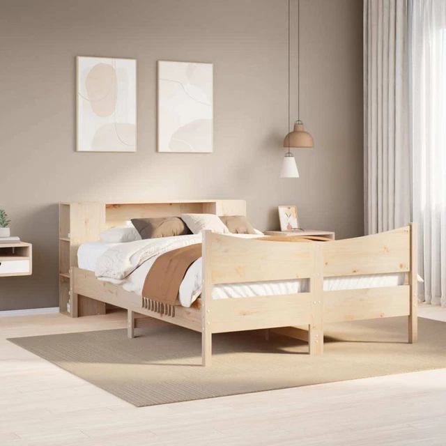 BED FRAME WITHOUT Mattress 140x200 cm Solid Wood Pine £471.28 PicClick UK