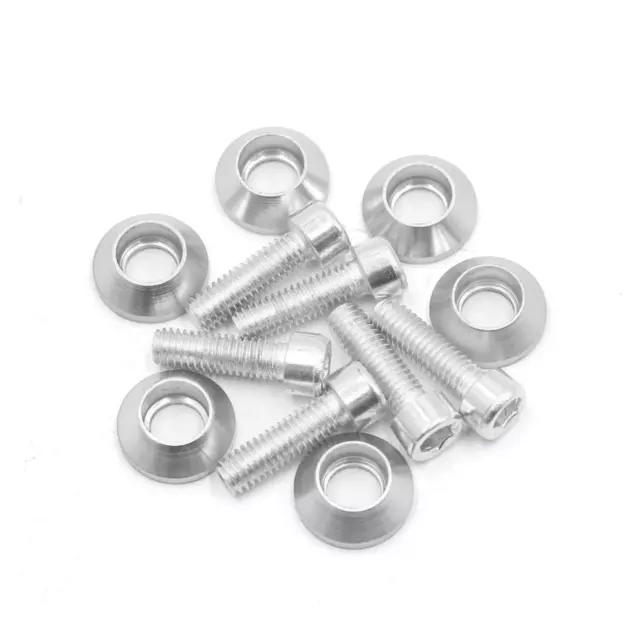 6Pcs 6mm Rosca de aleación aluminio Tornillo Perno Roscado Placa Matrícula