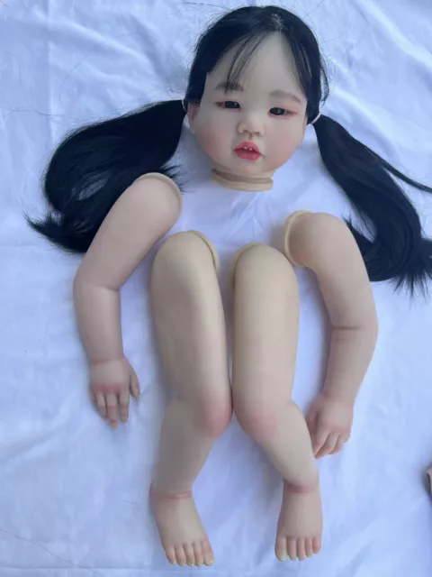 29in Reborn Doll Amaya With Hand-Rooted Long Hair Toddler Girl Painted Kit Parts