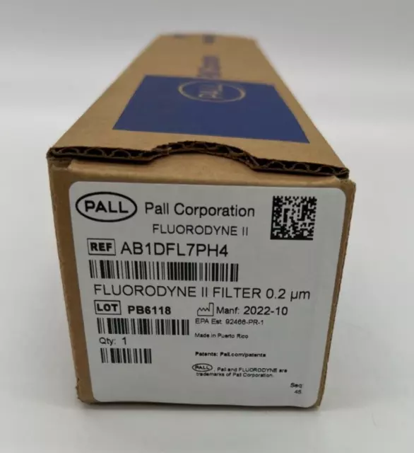 NEW PALL Fluorodyne II AB1DFL7PH4 Filter 0.2 UM w/ Paperwork