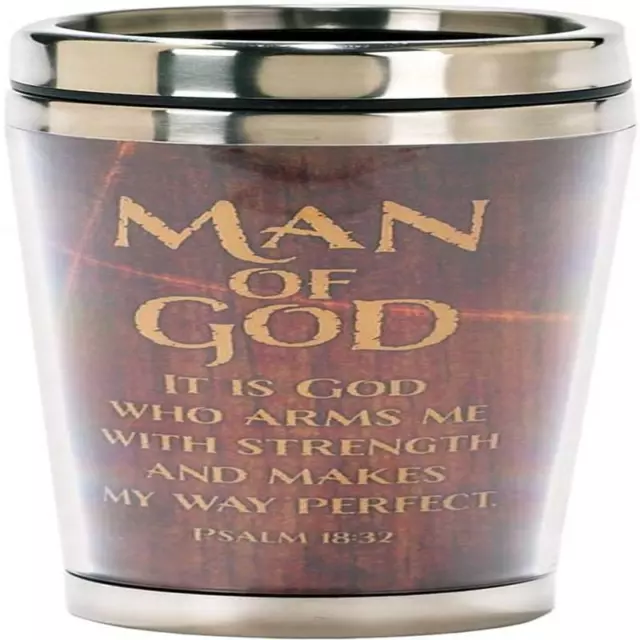 Dicksons Man of God Woodgrain Insulated 16 Oz. Stainless Steel Travel Brown