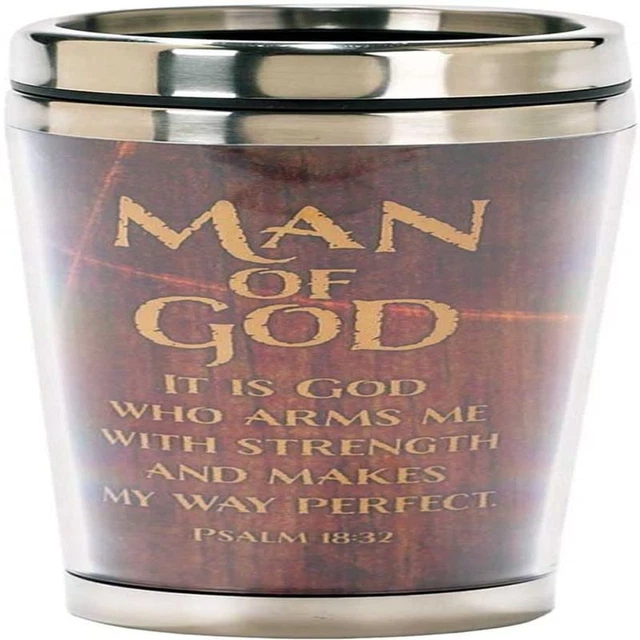 Dicksons Man of God Woodgrain Insulated 16 Oz. Stainless Steel Travel Brown
