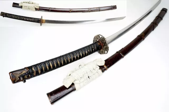 Long TACHI: Japanese Samurai Katana Sword "Masayasu 正泰" Nihonto in Art Koshirae