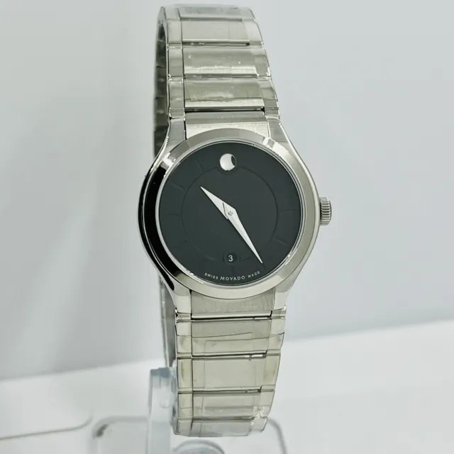 Movado Women's Museum Silver Stainless Steel Black Dial 28mm Watch 0606164