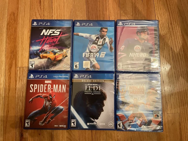 6 ps4 games bundle - Jedi Fallen Order, NHL 20, Spider-man Marvel, Fifa 19, NFS
