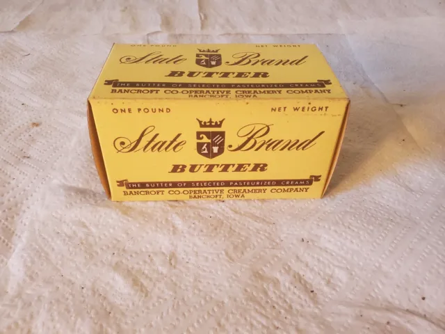 Vintage Butter Box State Brand Bancroft Creamery Coop Bancroft Iowa Dairy Decor