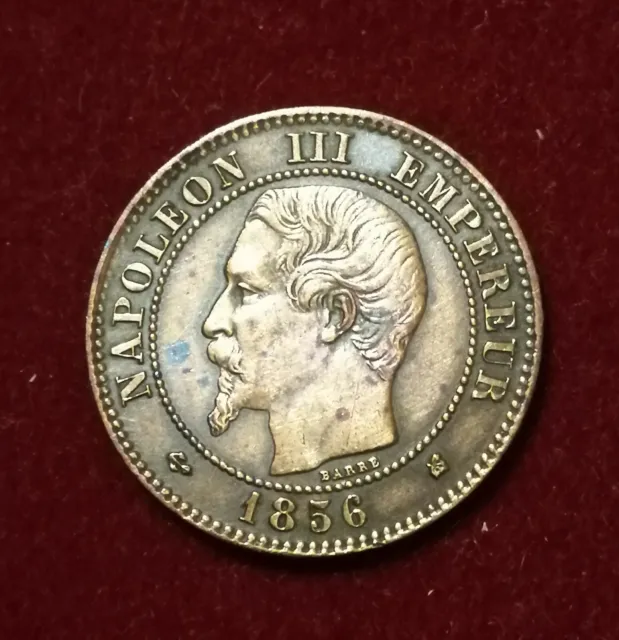 PEU COURANTE - 2 ct centimes NAPOLEON III - 1856 K, TTB+ !