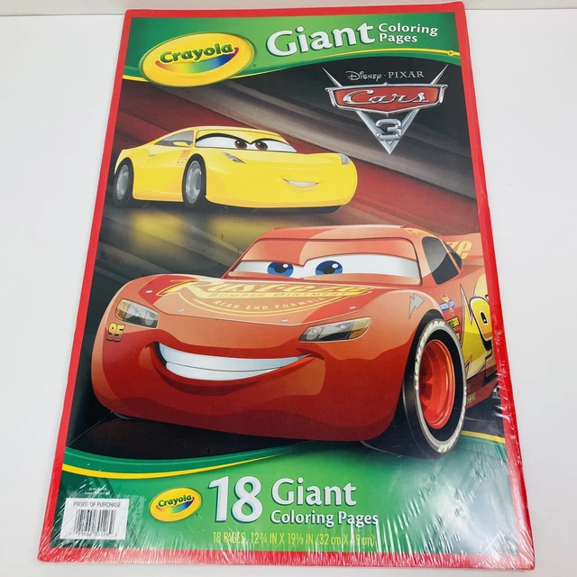 Disney pixar cars 3 crayola giant coloring pages 18pgs book 13x20