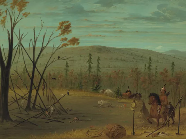 The Cheyenne Brothers Returning from Their Fall Hunt by George Catlin Ships Free